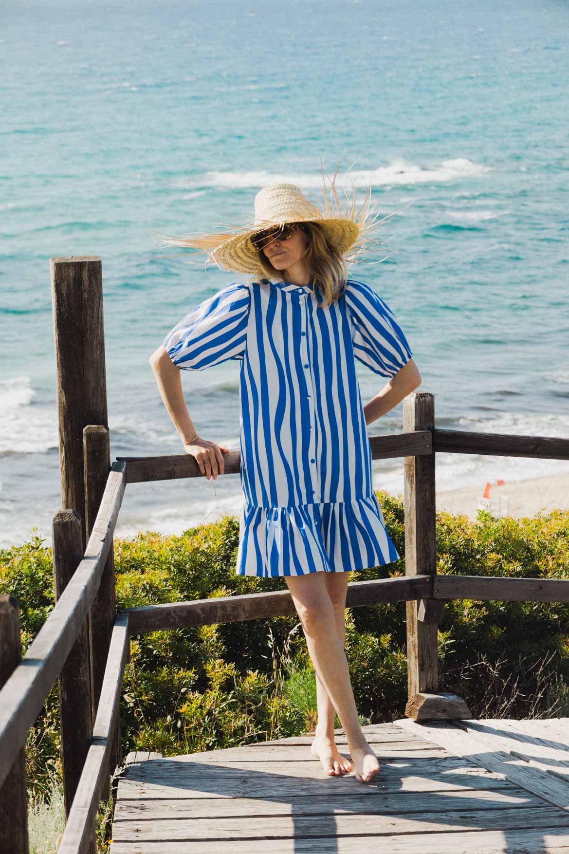 robe CLEMENTINE blue lines
