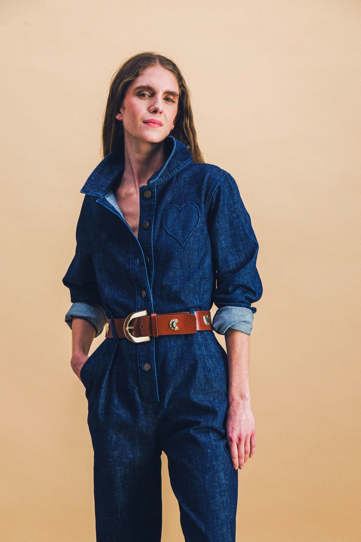 Laia raw denim jumpsuit