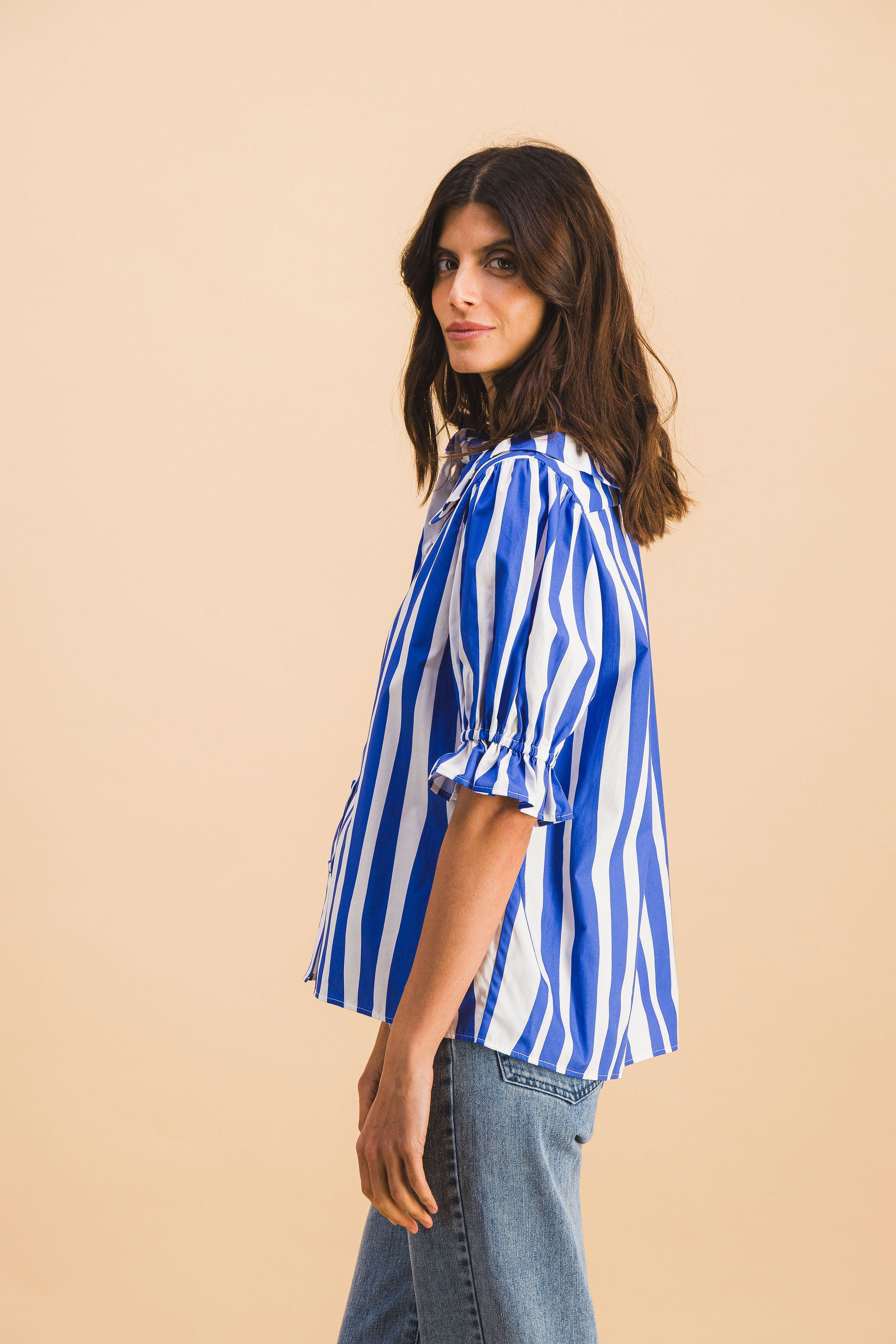 COLINE blue lines blouse