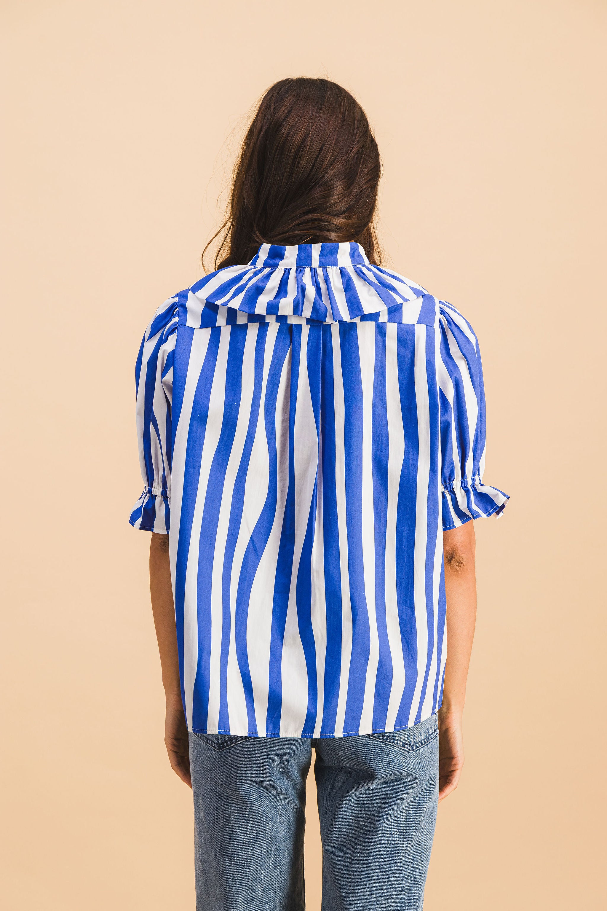 COLINE blue lines blouse