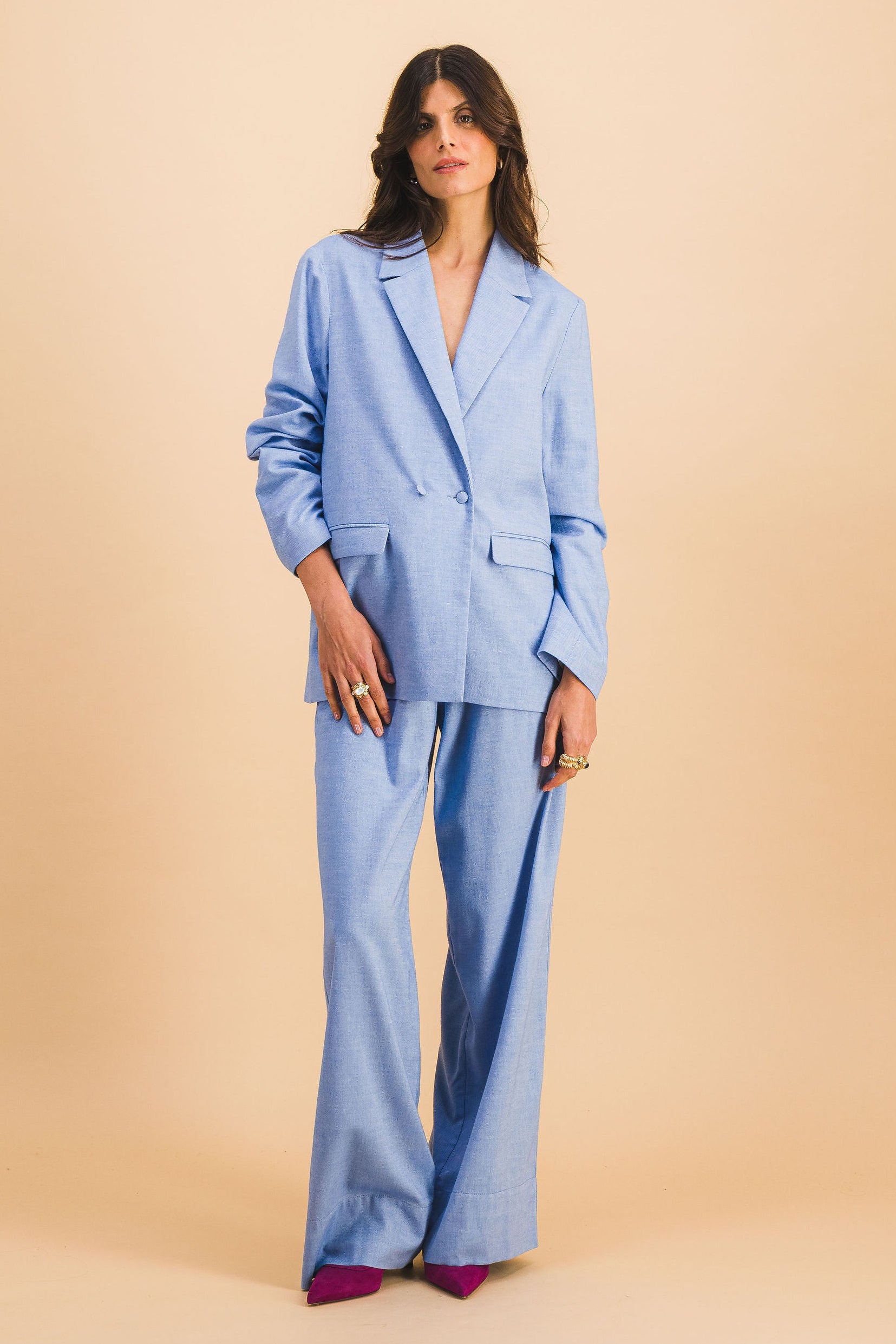 Ensemble Veste Ambre & Pantalon bleu ciel