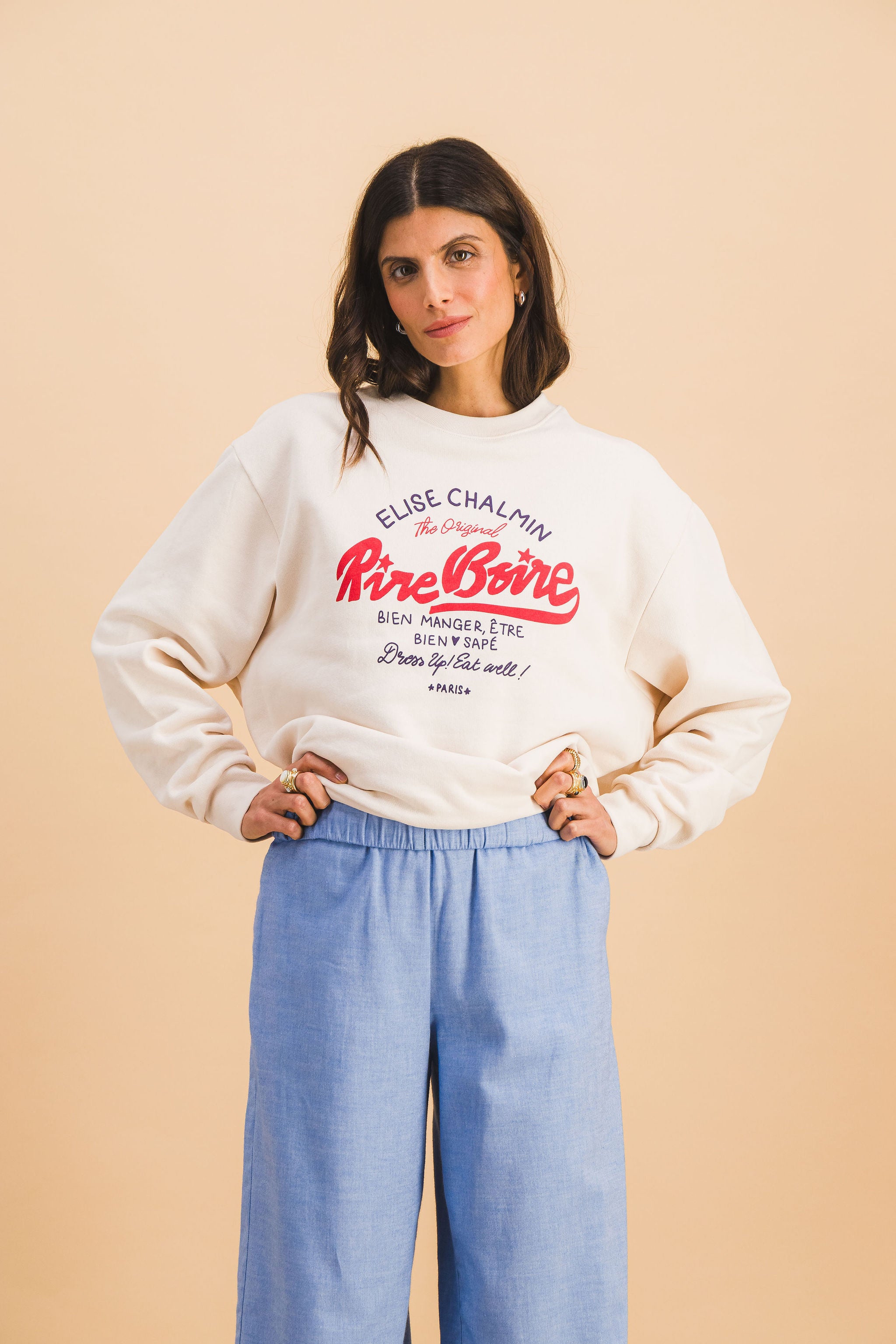 SWEATSHIRT HUGO OFFWHITE