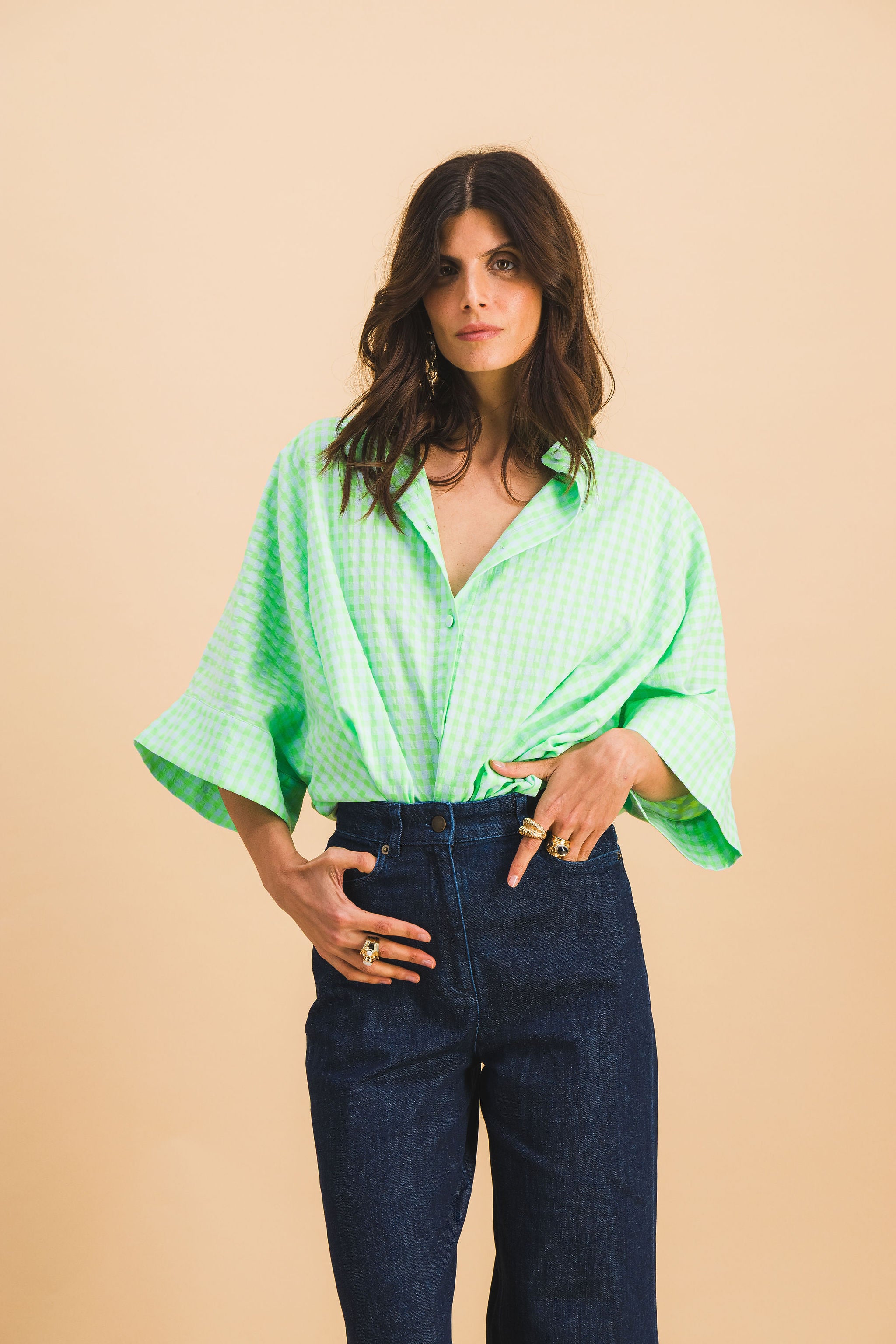 CHEMISE MAUD CARREAUX VERT