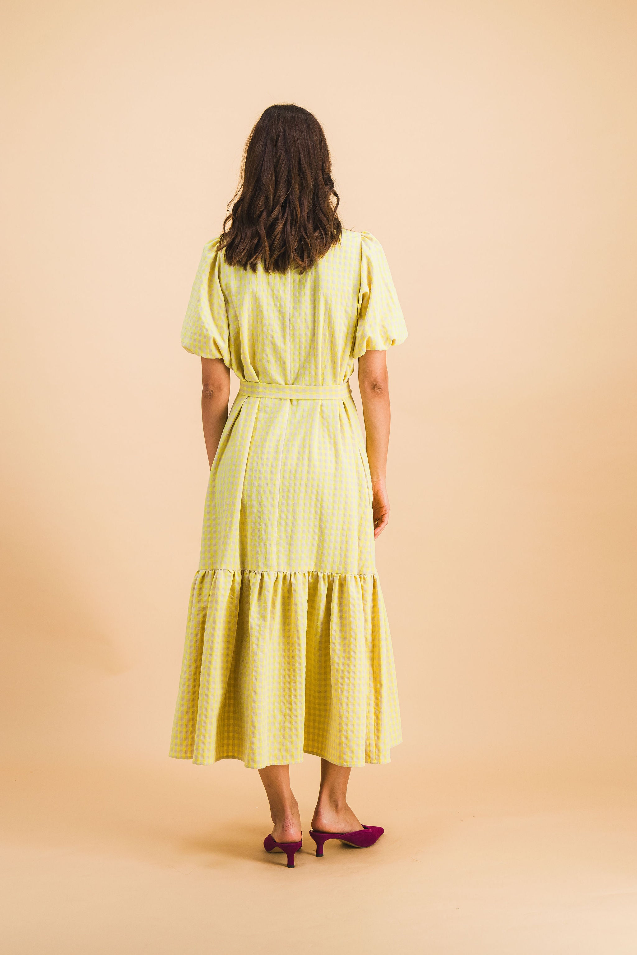 ROBE CLEMENCE CARREAUX JAUNE