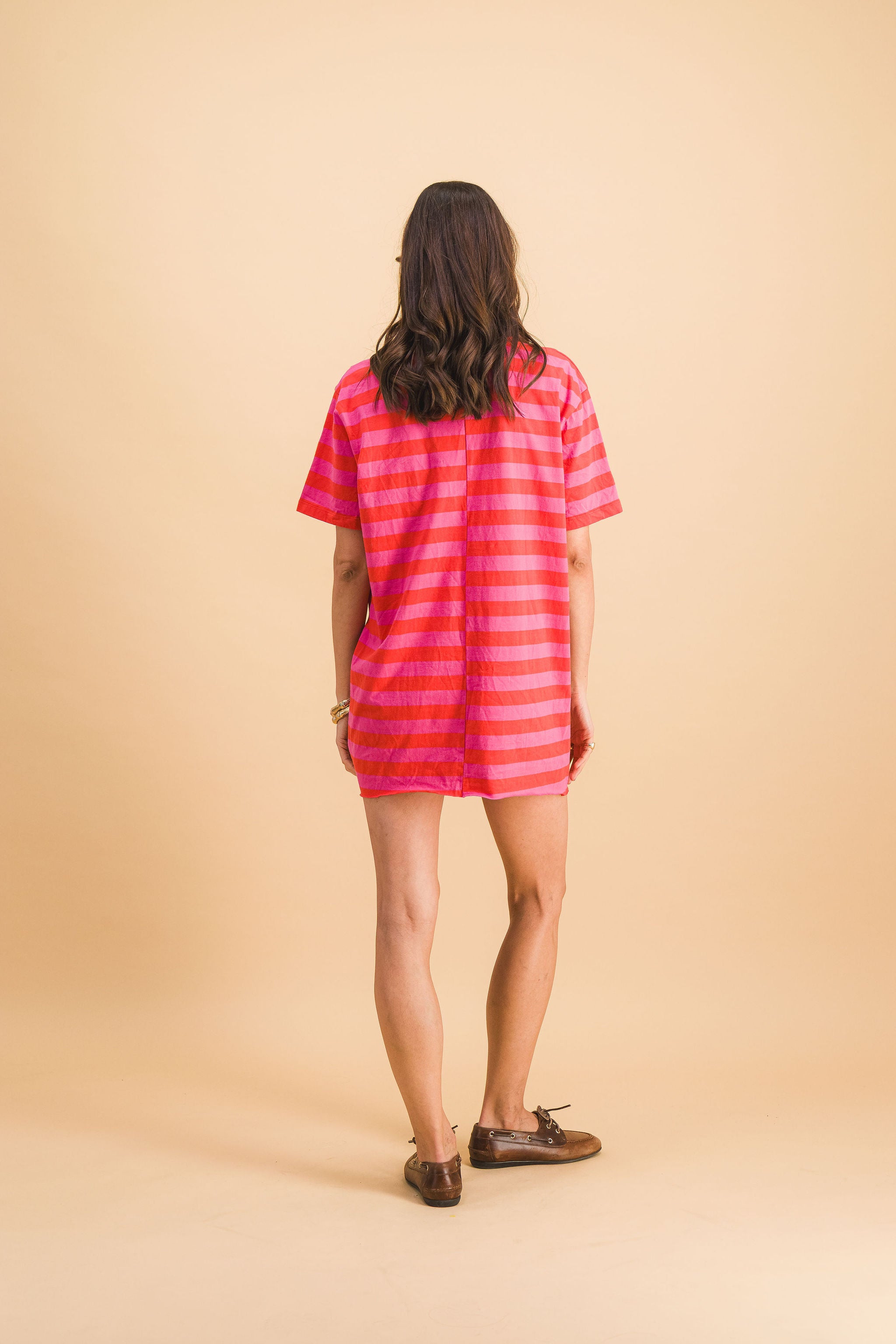 Amalia Stripes Pink and Red Dress