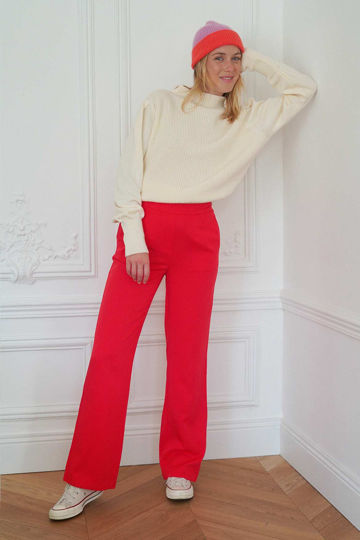 Pantalon Auguste coquelicot