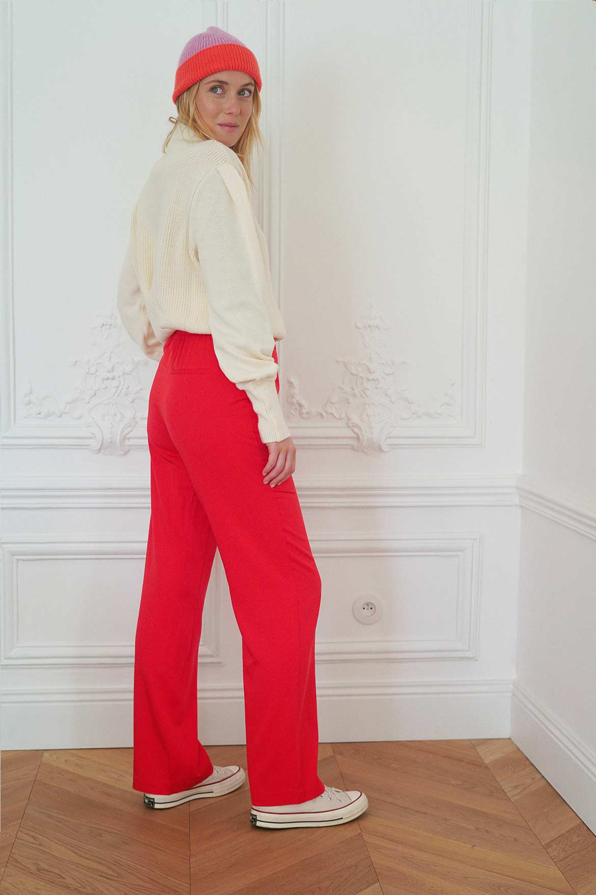 Pantalon Auguste coquelicot