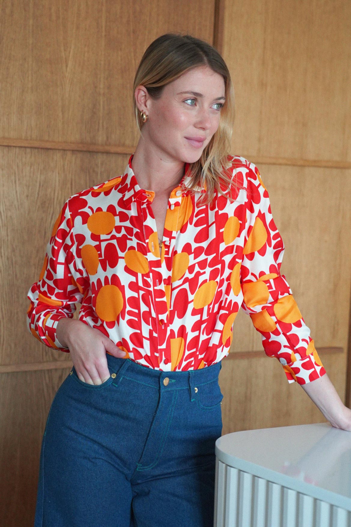 Ava Red Sun Shirt