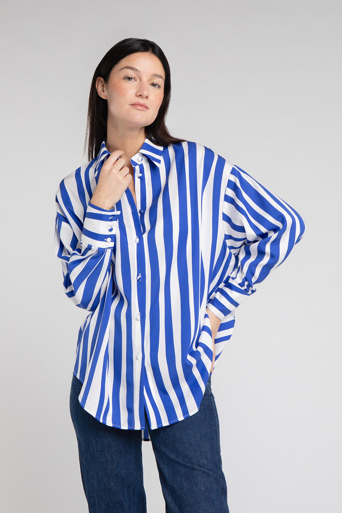 Nour Blue Lines Shirt
