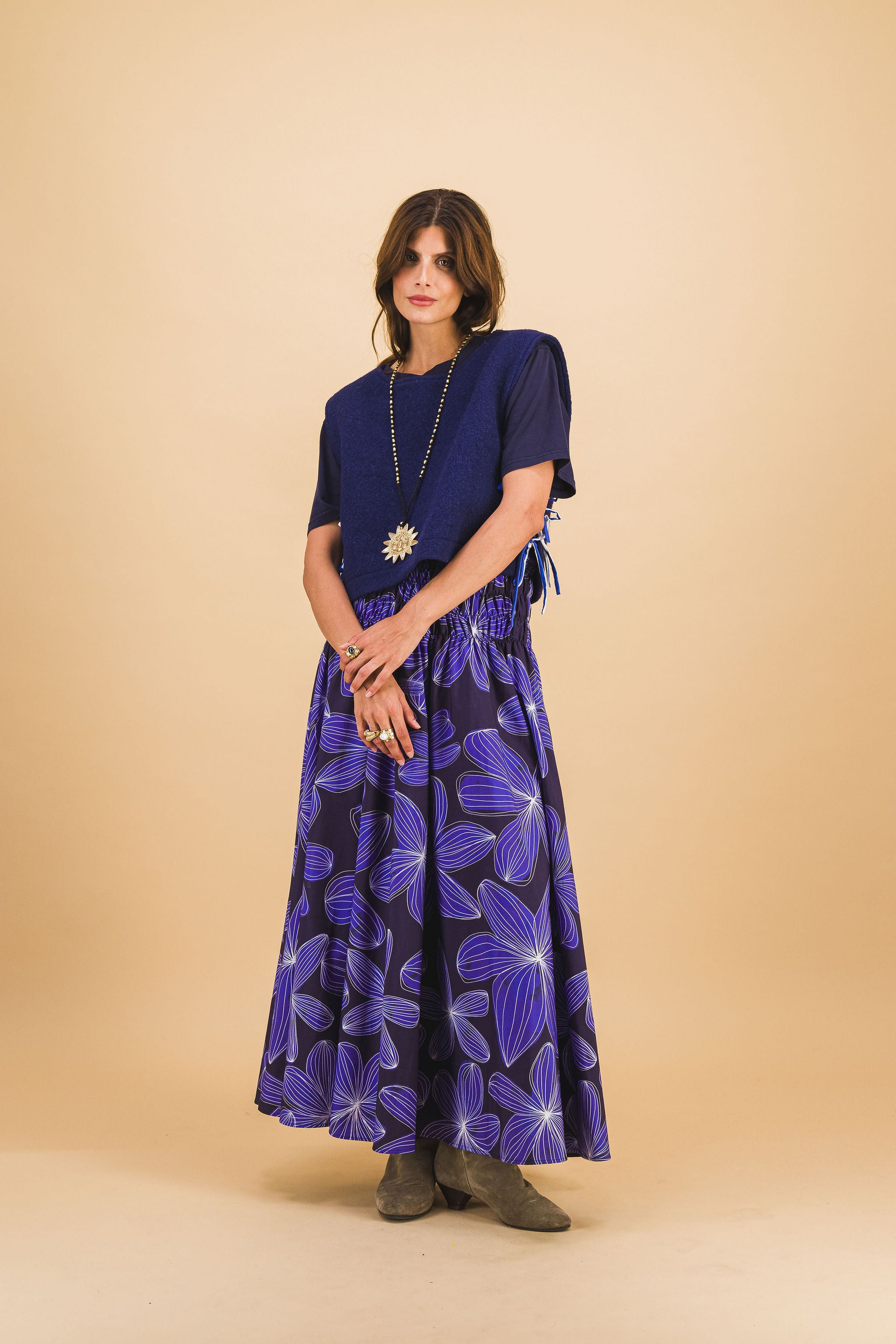 Mila Blue Flower Skirt