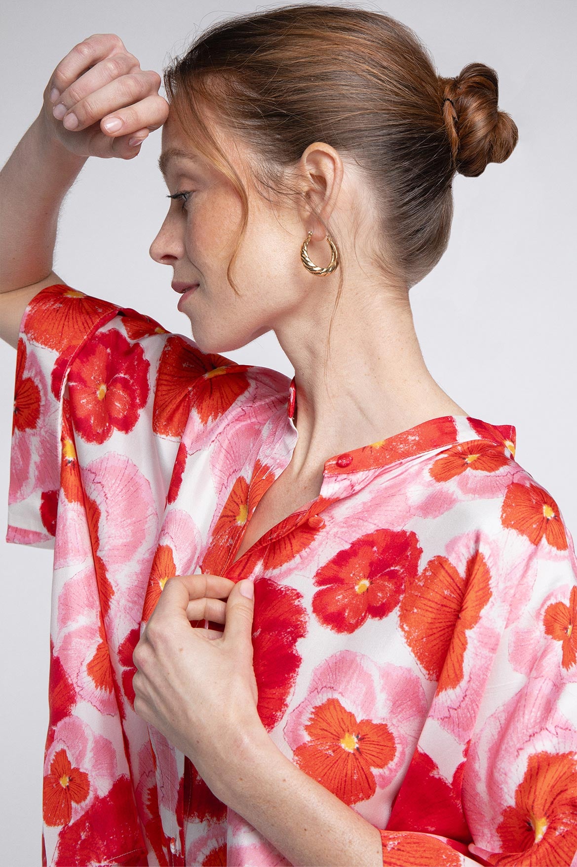 Maud Red Blossom Shirt