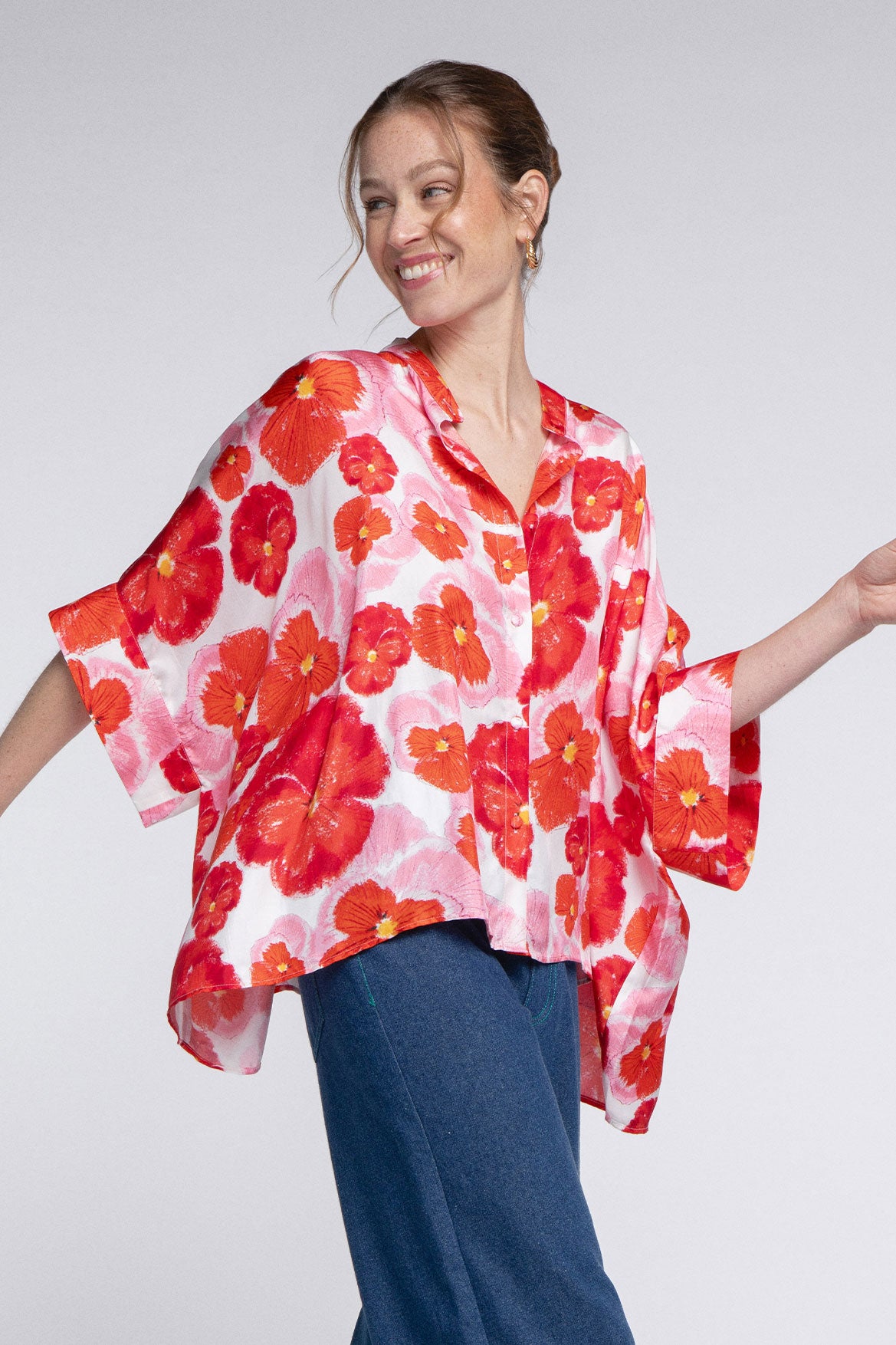 Maud Red Blossom Shirt