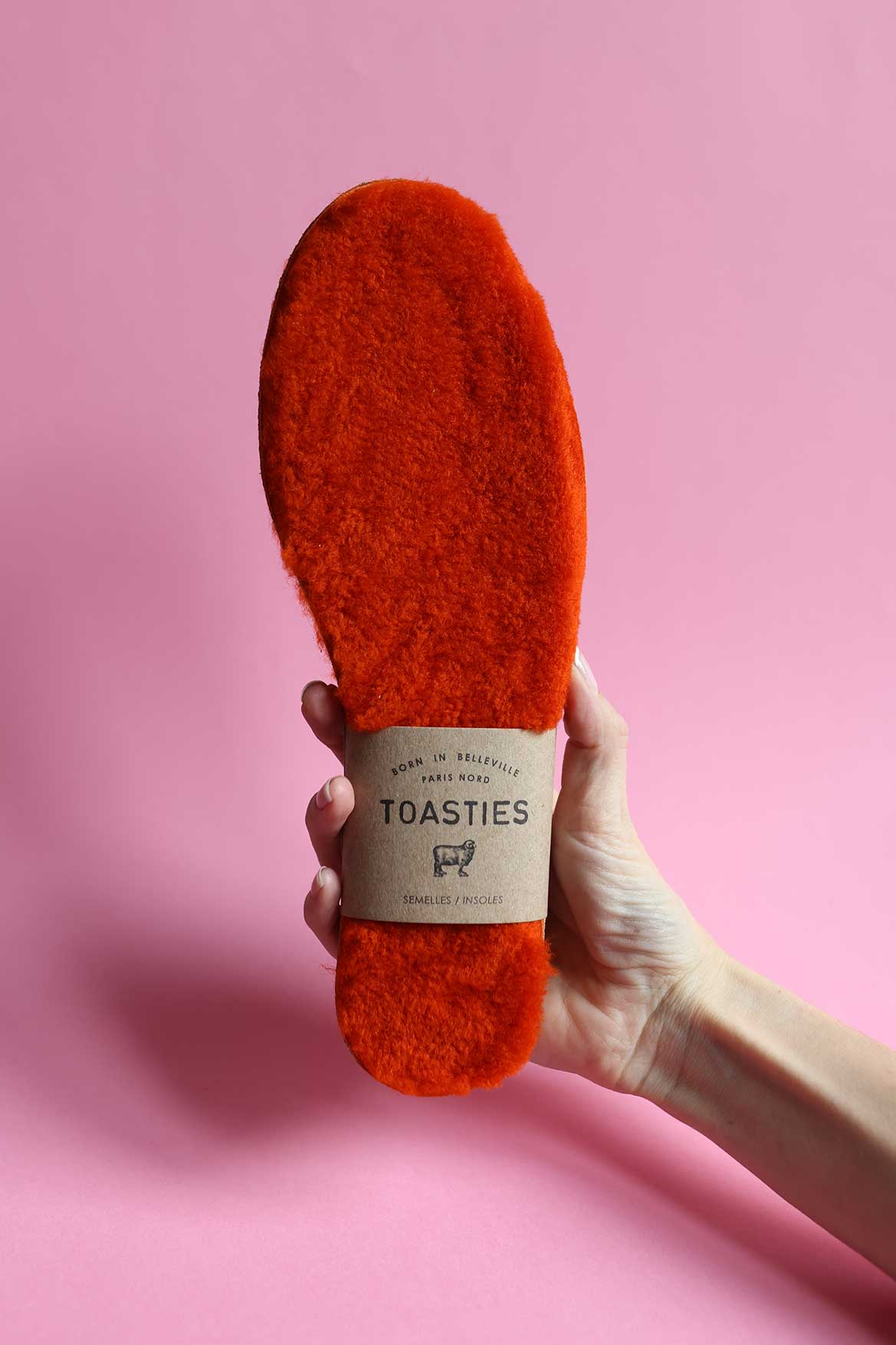 Orange sheepskin soles