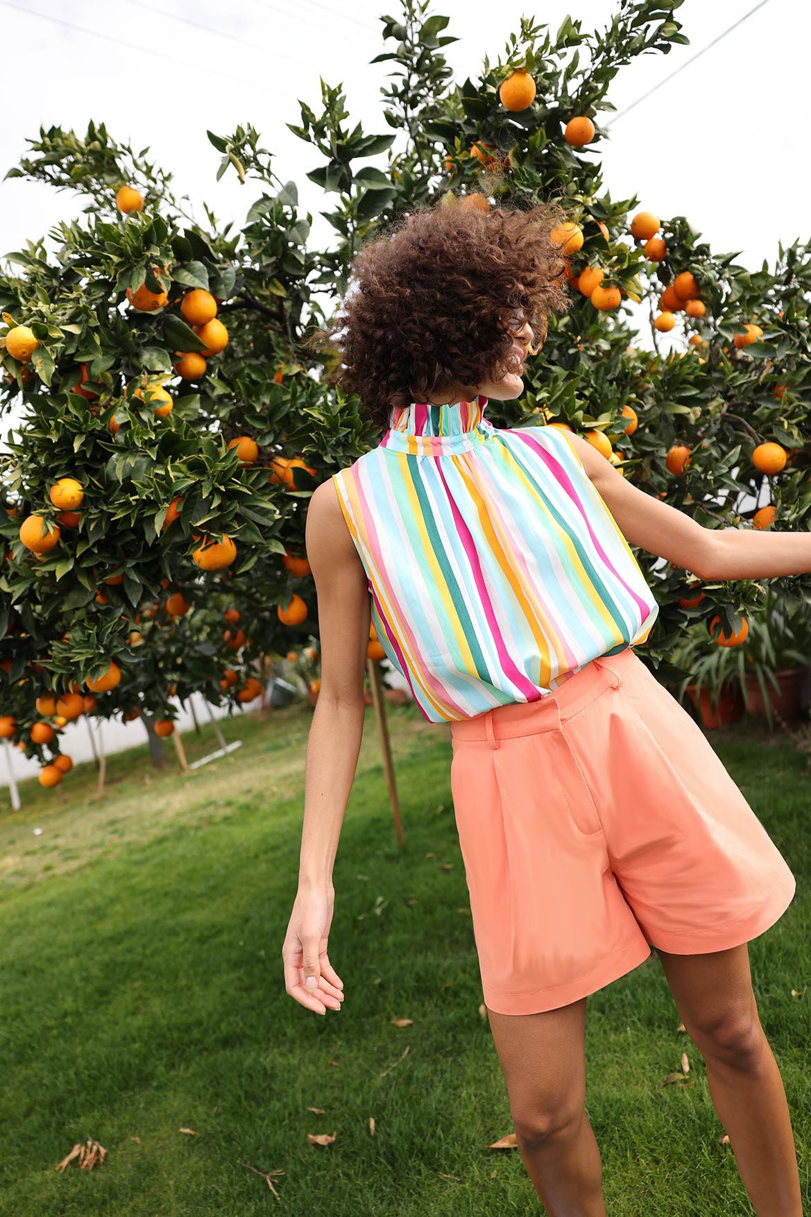 Short peach en coton