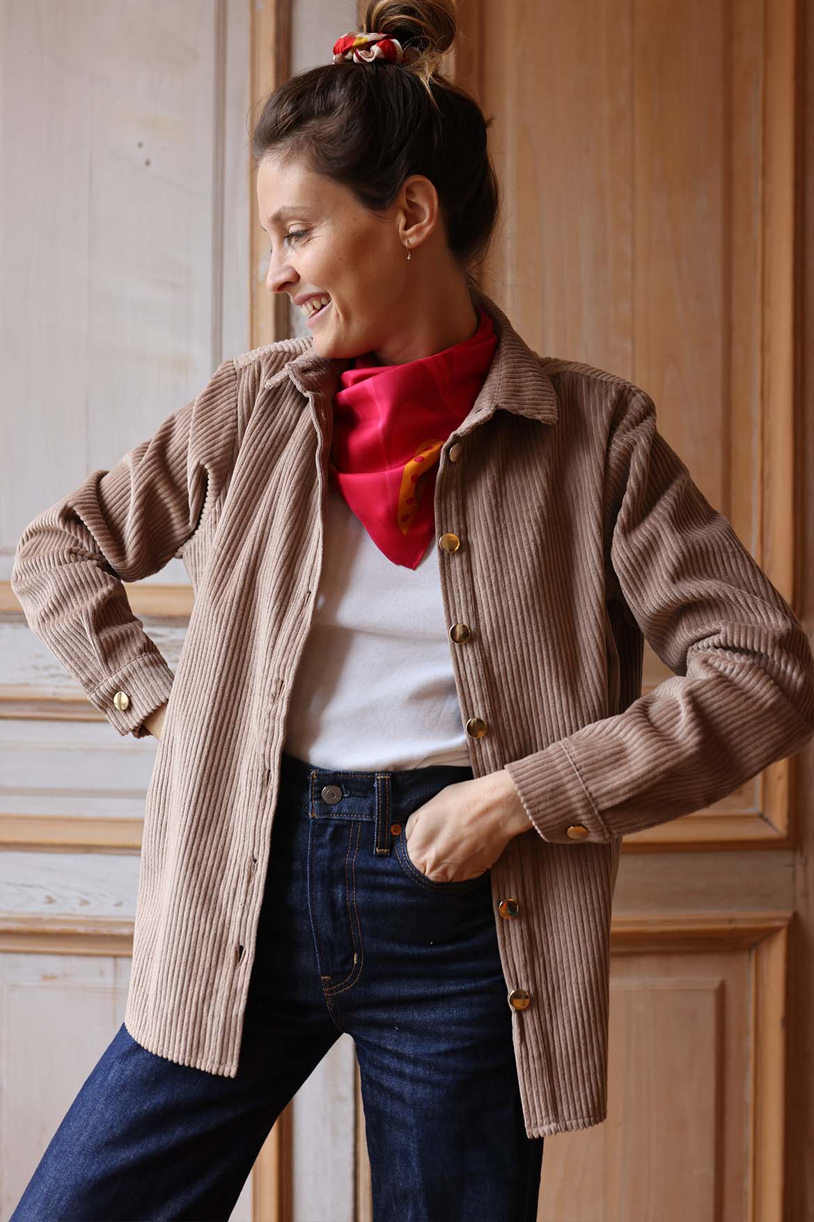 The Albertina beige corduroy overshirt