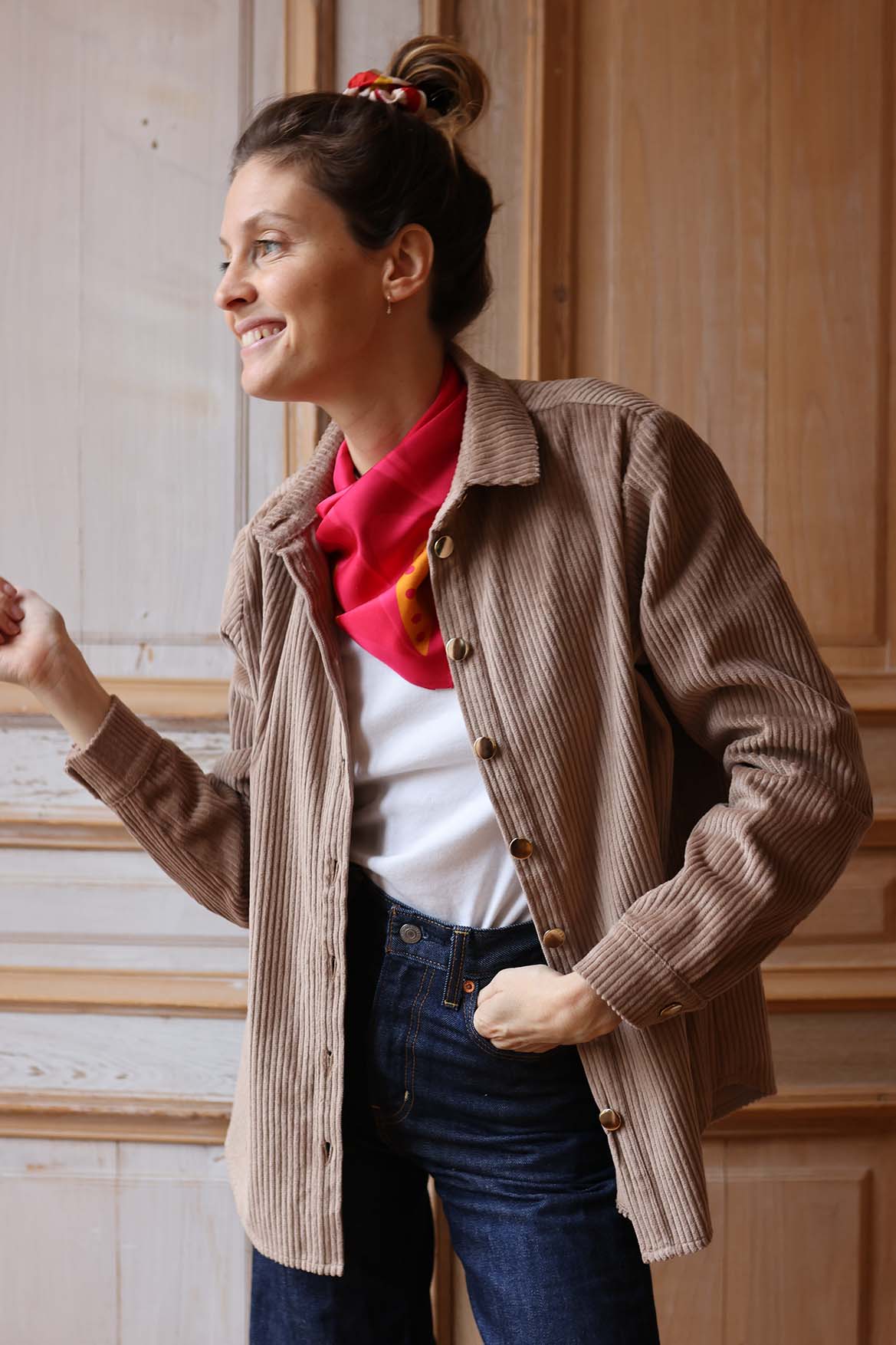 The Albertina beige corduroy overshirt