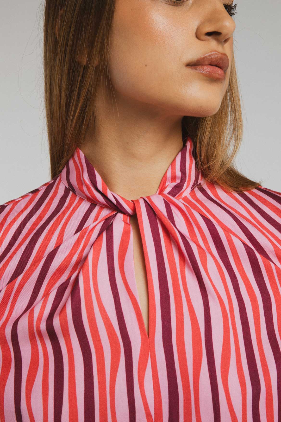 Lara Pink Stripes Blouse