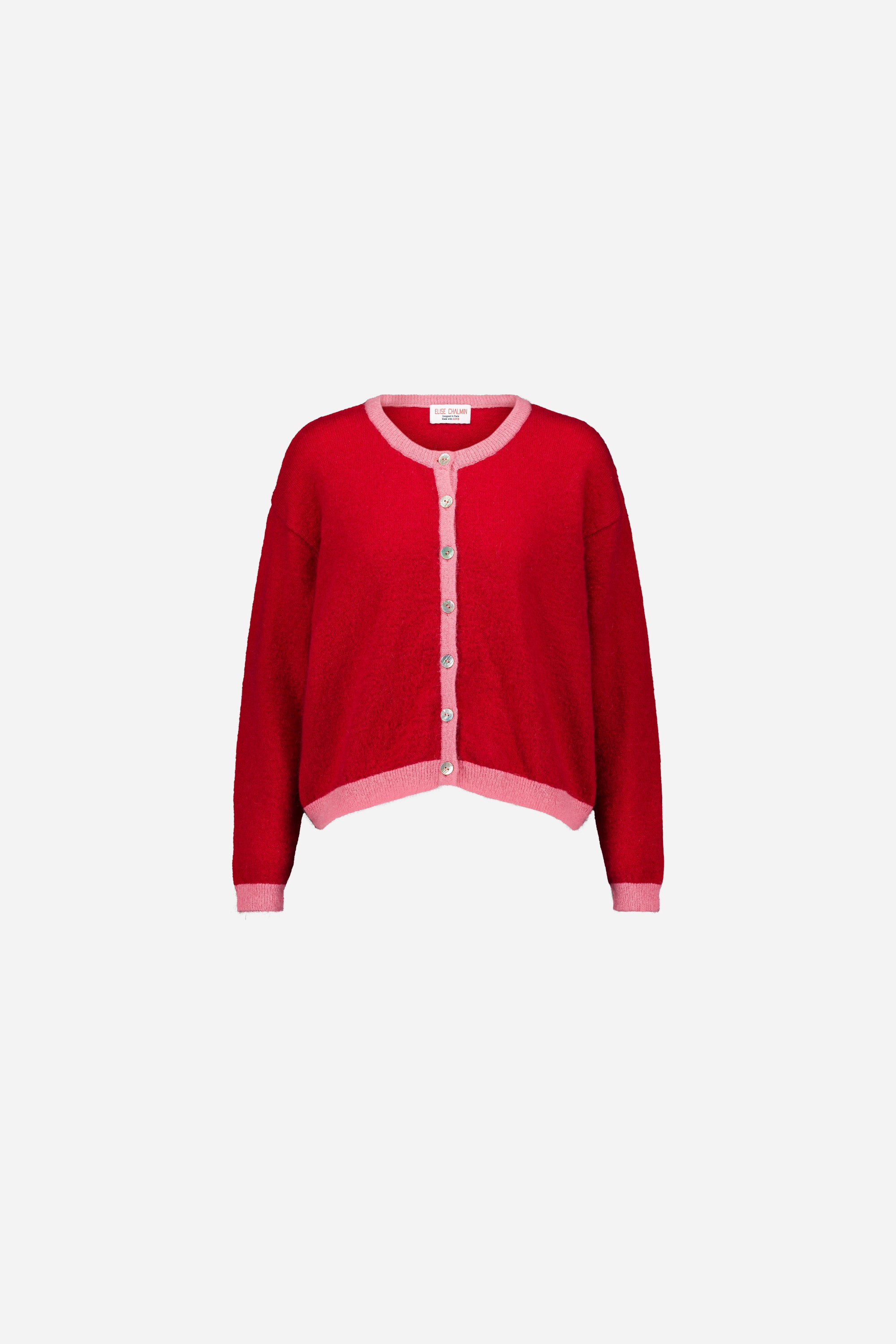 Cardigan Julia rouge et rose - Précommande