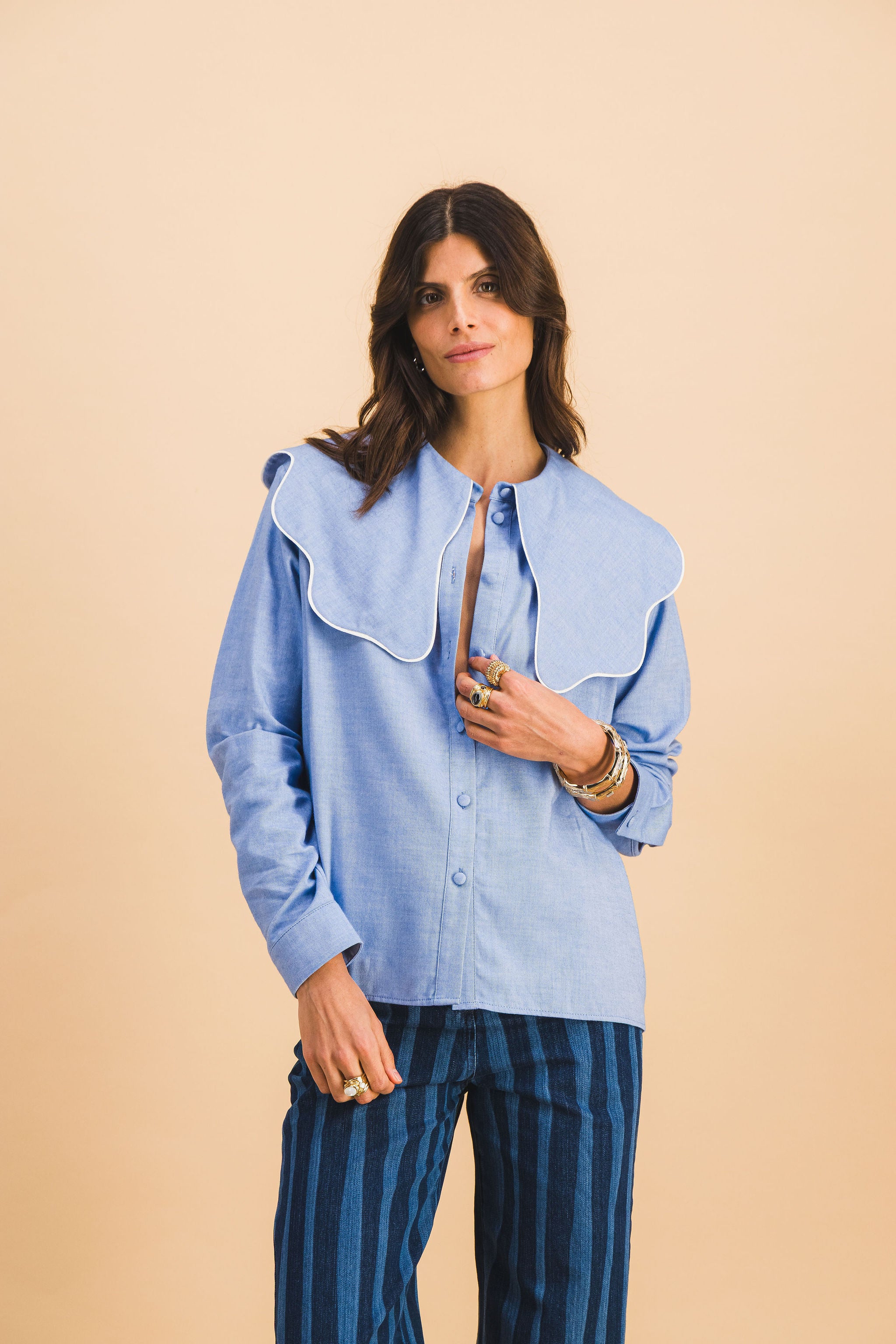 CHEMISE COL BLEU CIEL