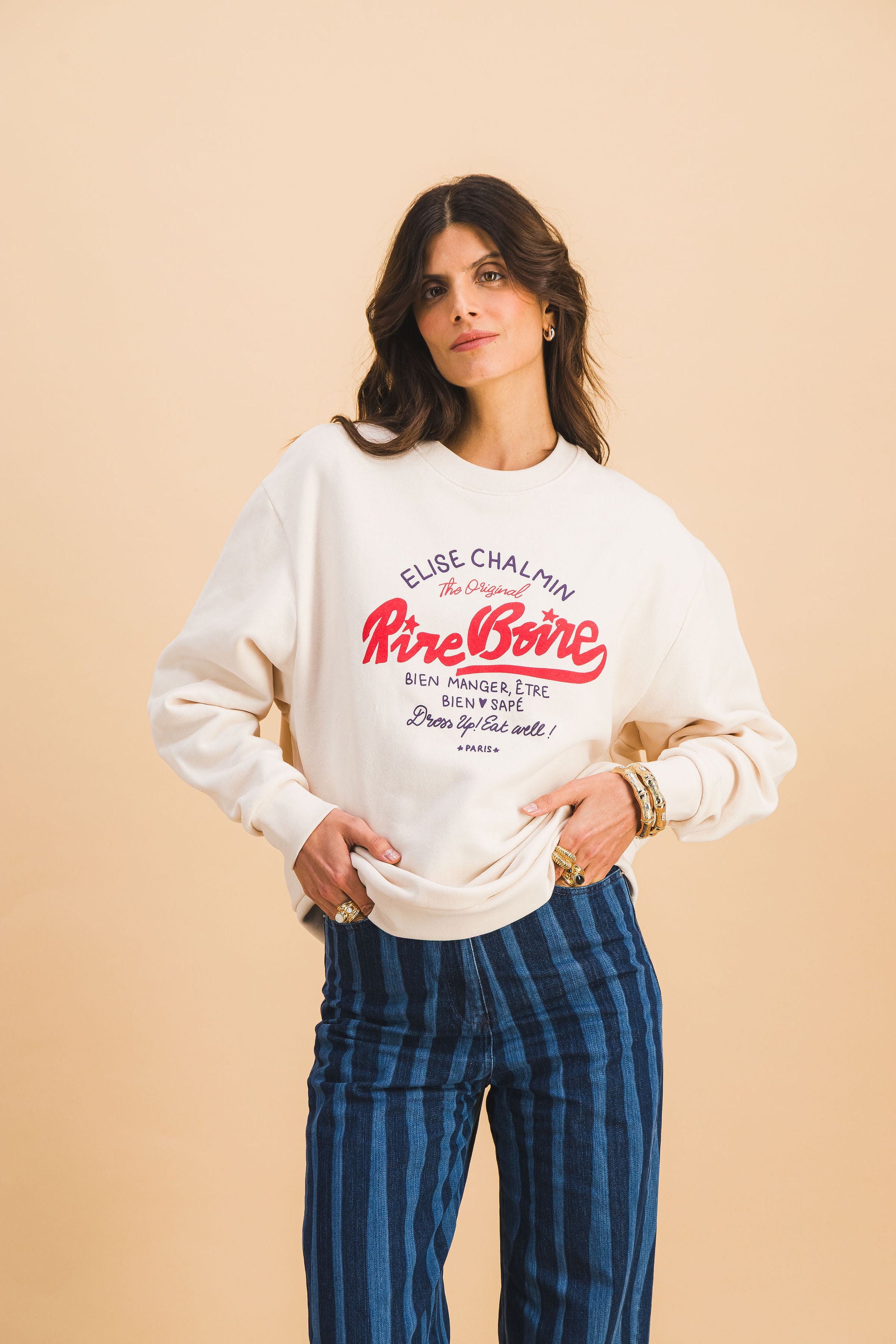 SWEATSHIRT HUGO OFFWHITE