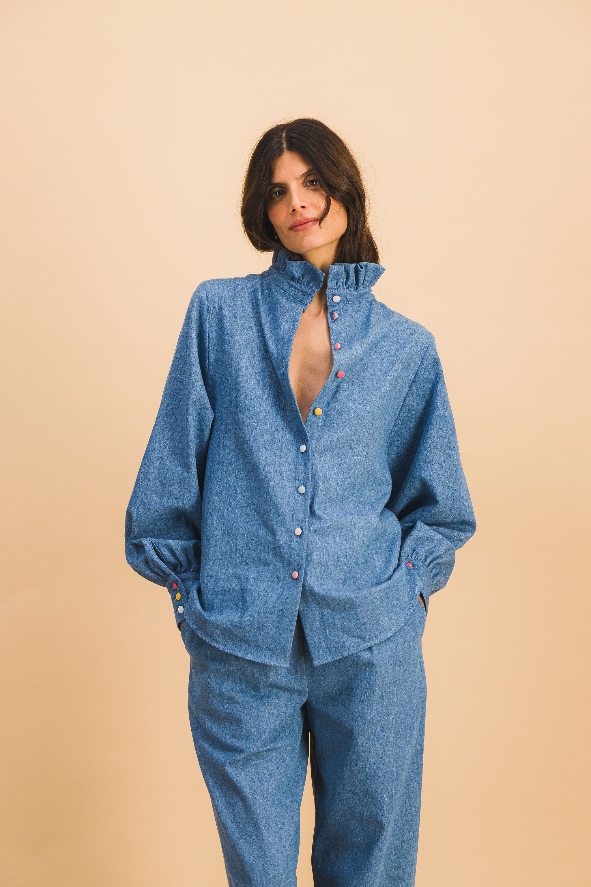 CHEMISE JOSETTE DENIM CLAIR