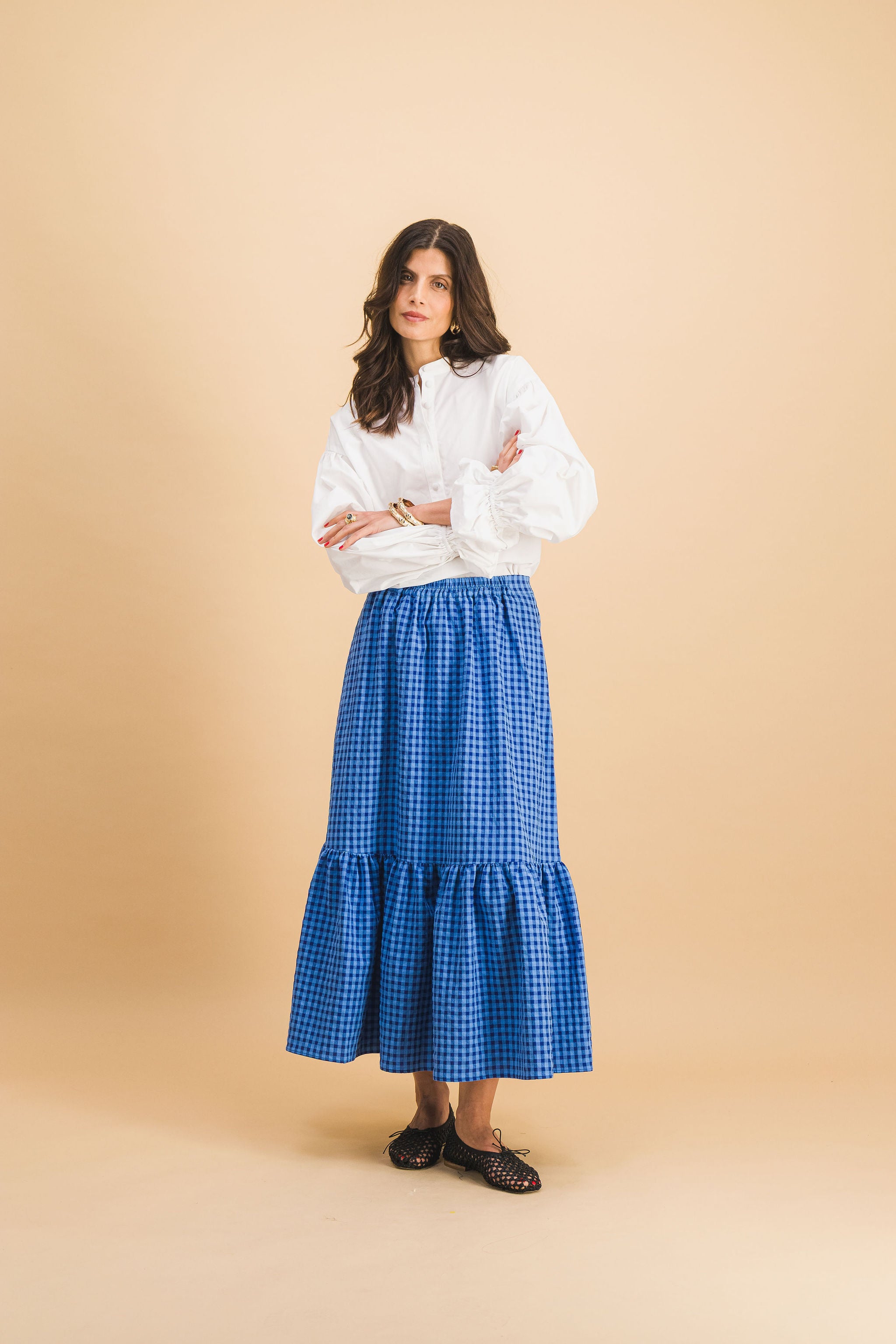 JUPE CLEM CARREAUX BLEU