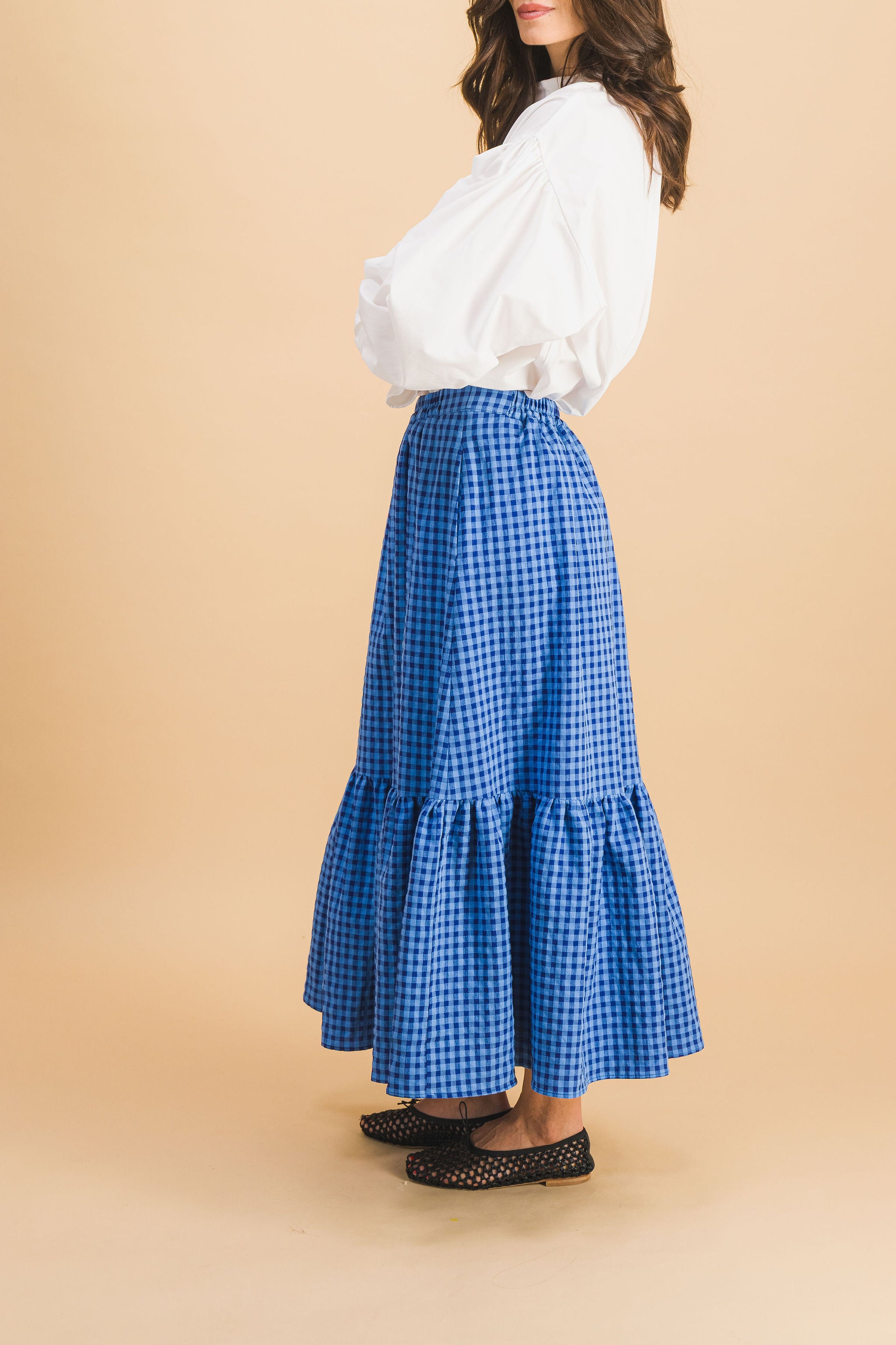 JUPE CLEM CARREAUX BLEU