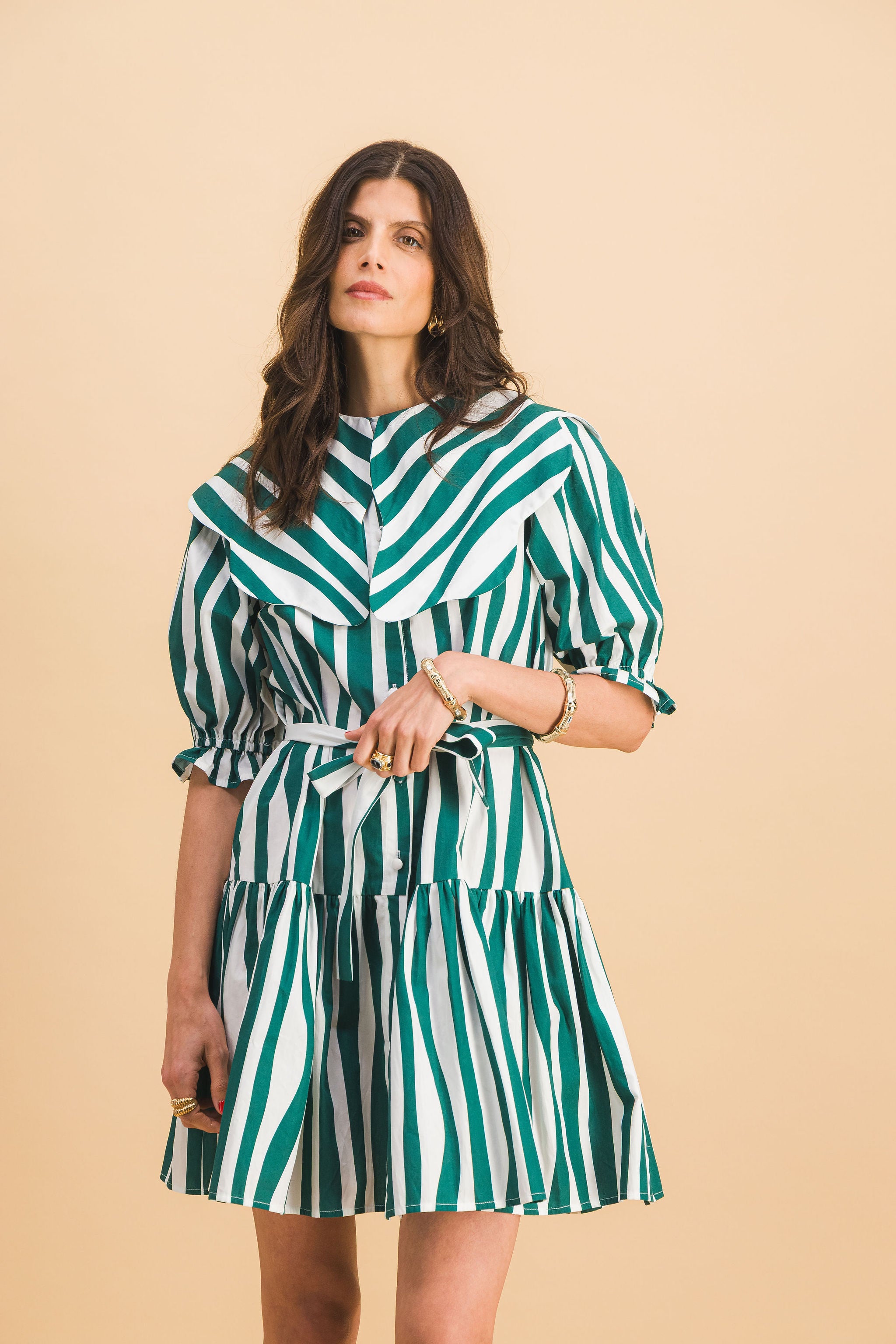 ROBE CHLOEBE GREEN LINES