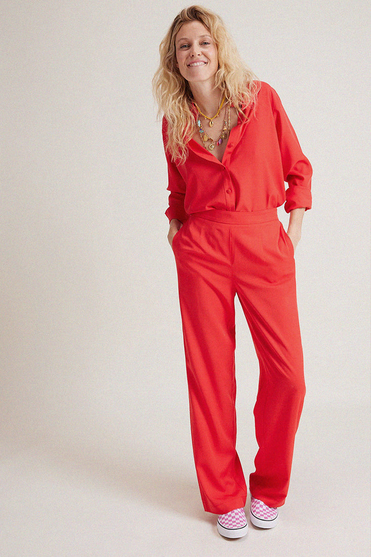 Pantalon Auguste coquelicot