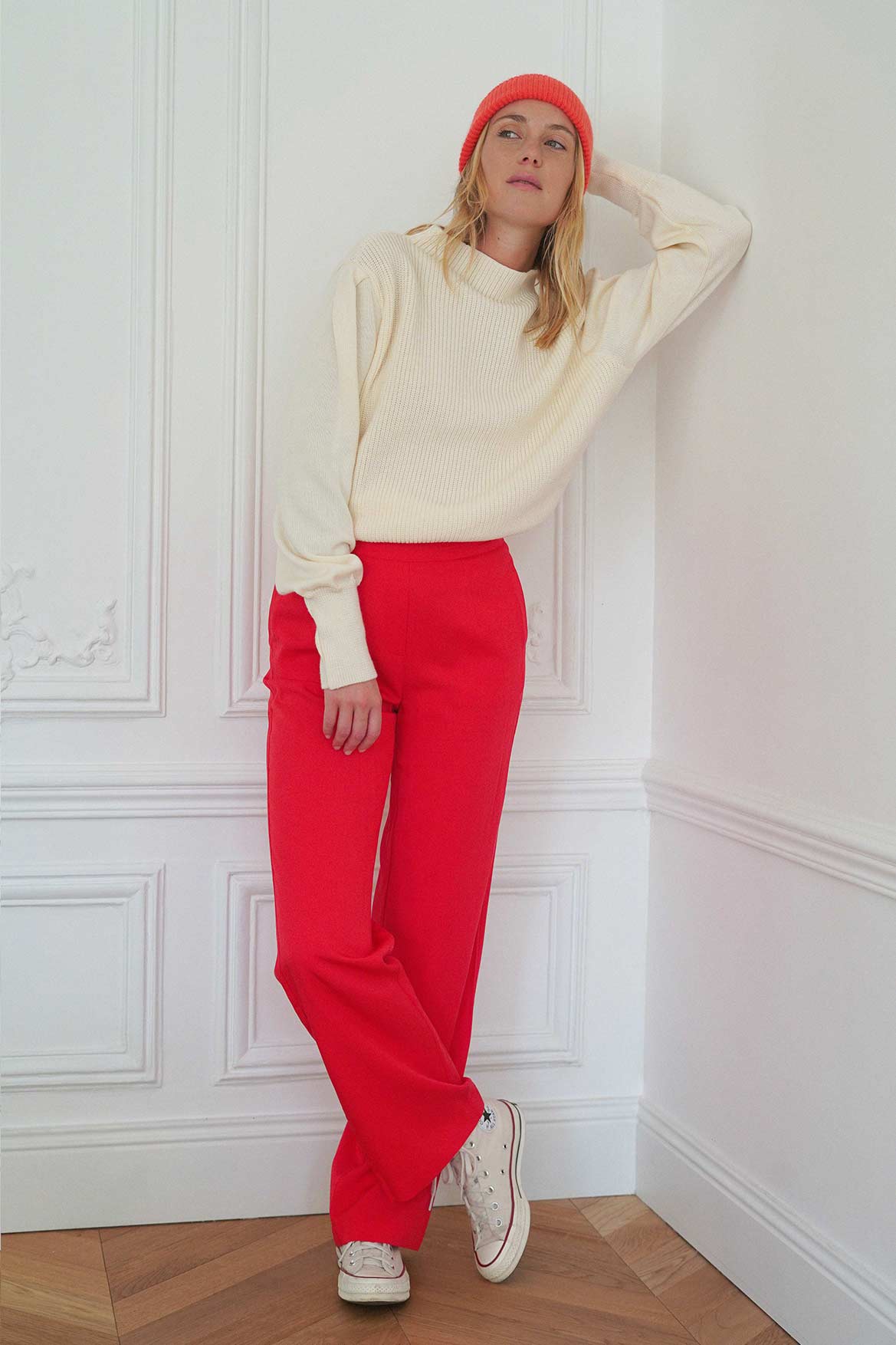 Pantalon Auguste coquelicot