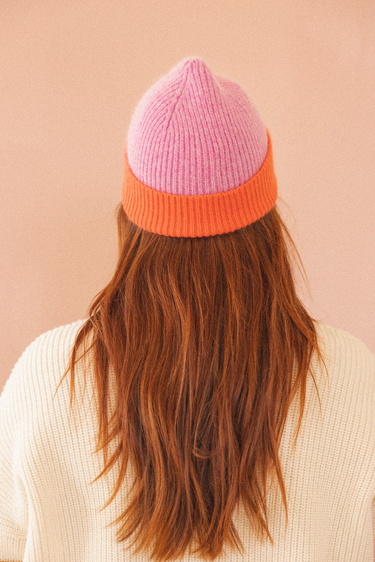 Pink and orange Arthur hat