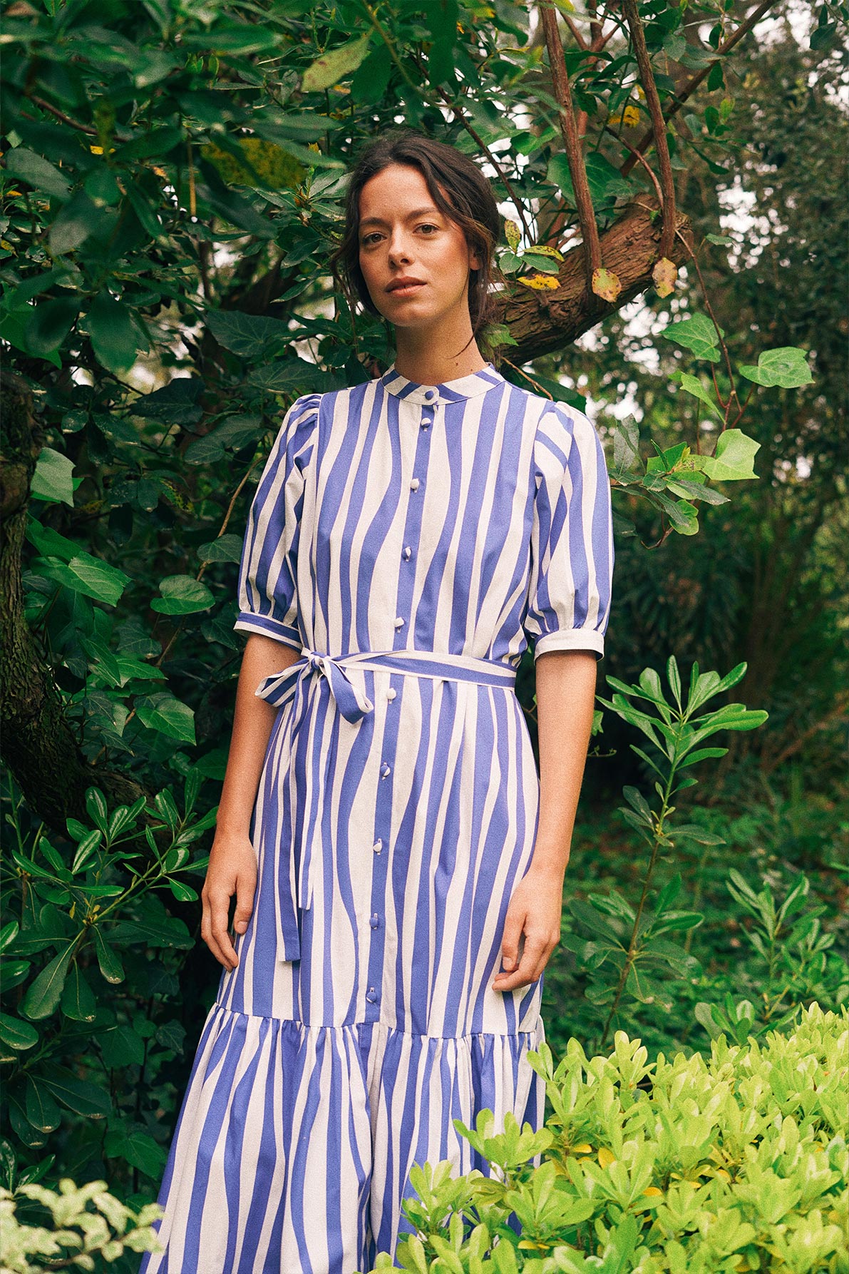 Clemence Blue Lines Dress