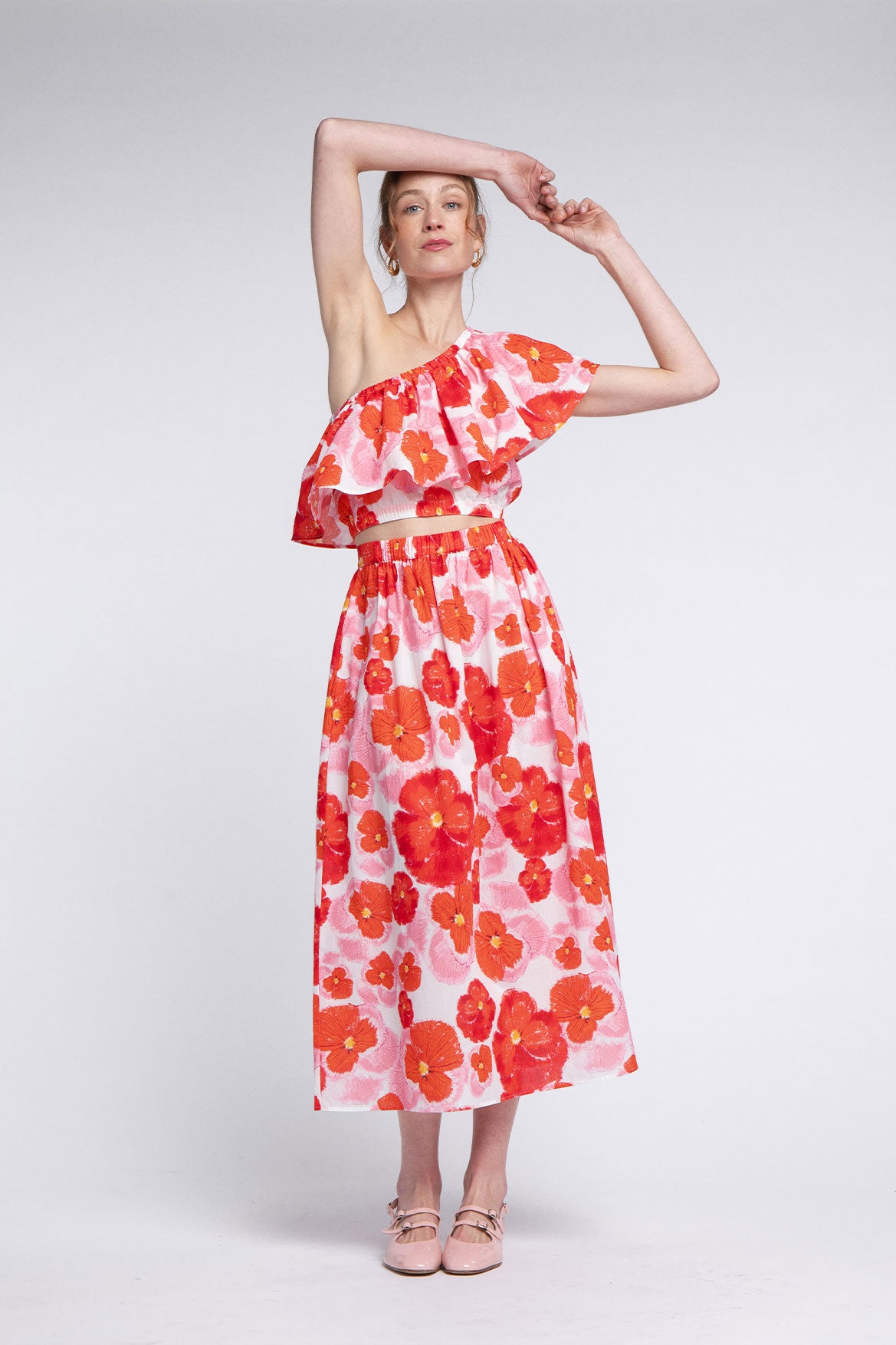 Jupe Cécile Red Blossom