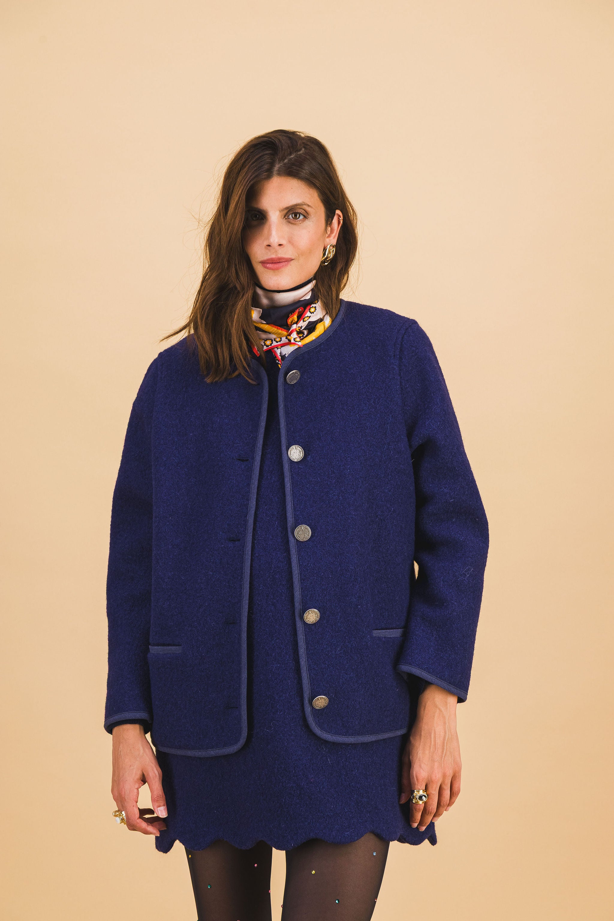 Jane Wavy Navy Blue Dress