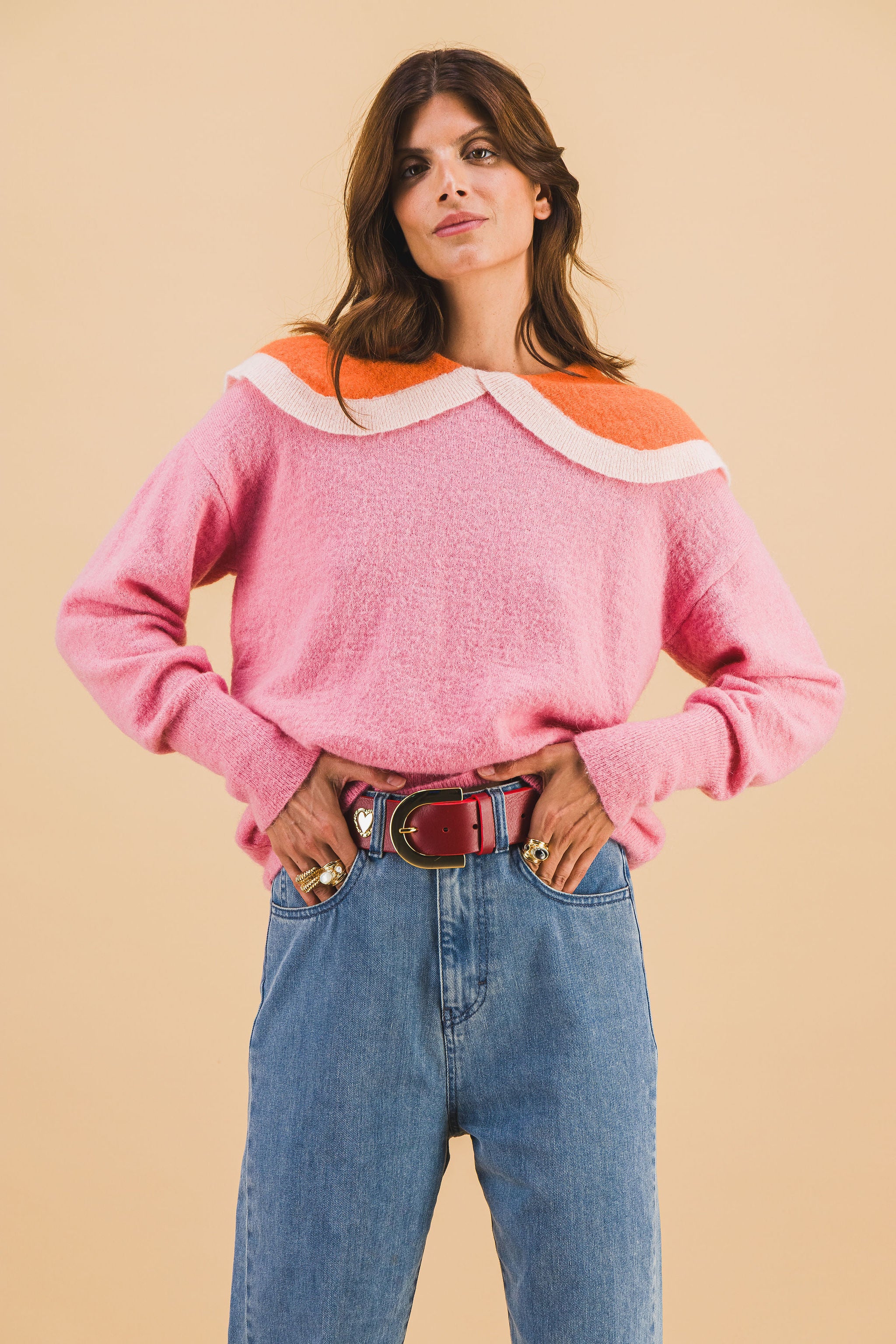 Orso Navy Pink Sweater