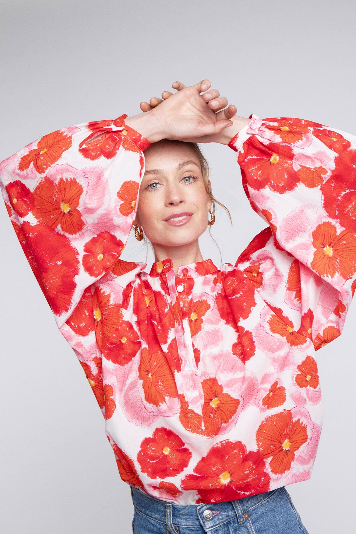 Blouse Paolina Red Blossom