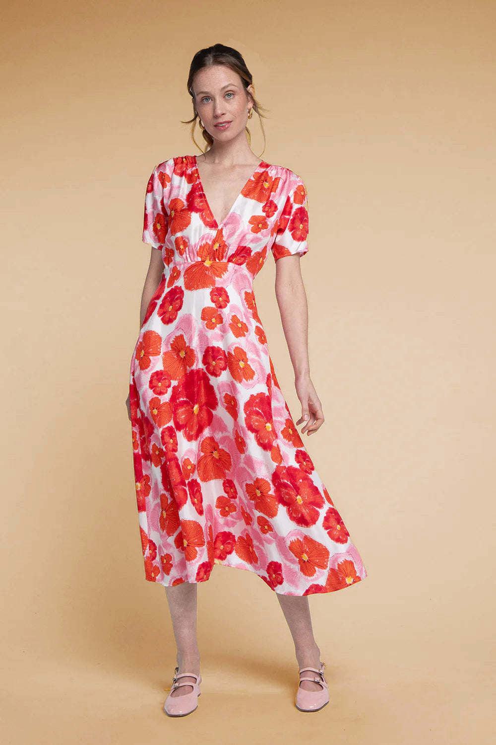 Robe Anna Red Blossom