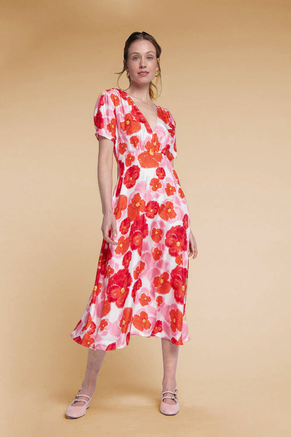 Robe Anna Red Blossom