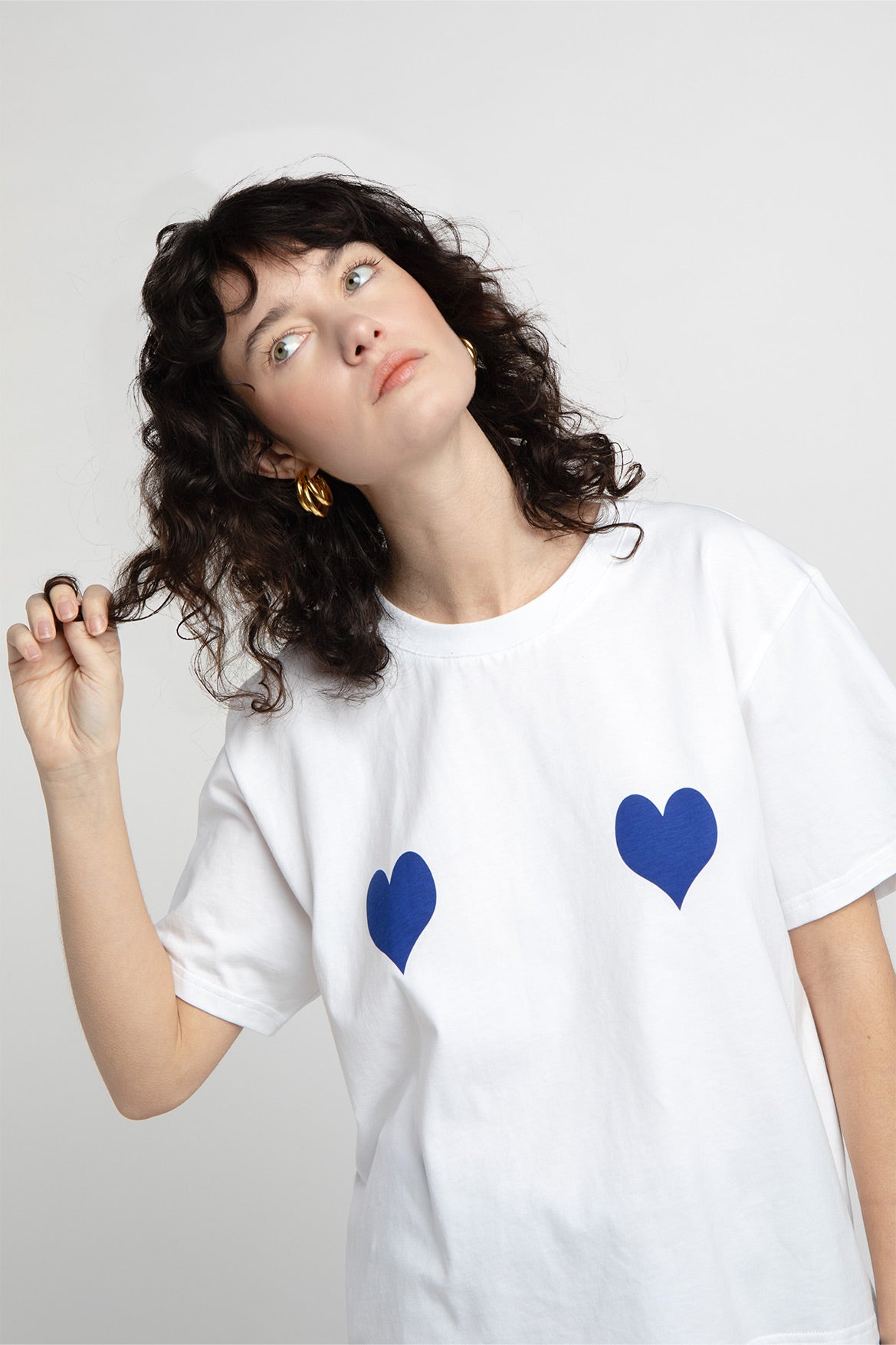 T-shirt Amira cœurs bleus