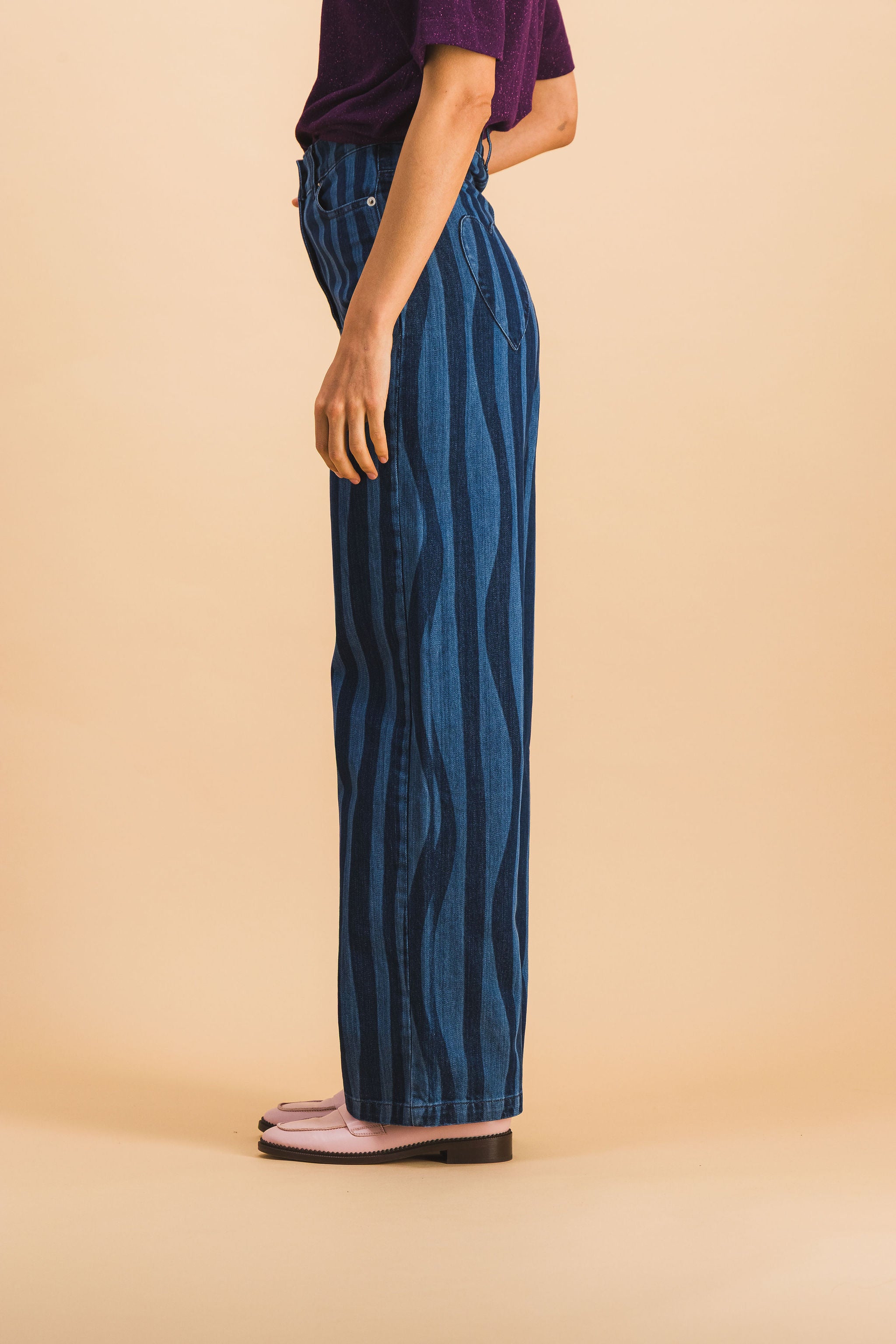 ROBIN NAVY LINES DENIM JEANS