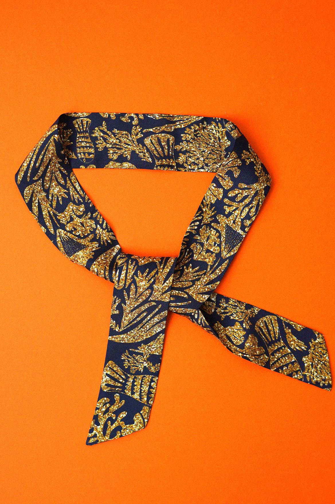 Bandeau de soie I Sea Blue