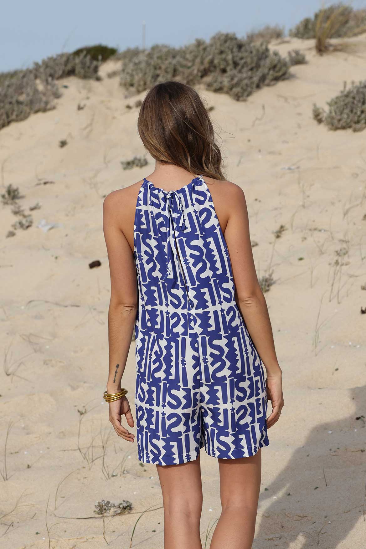 Noline Blue Velvet Jumpsuit