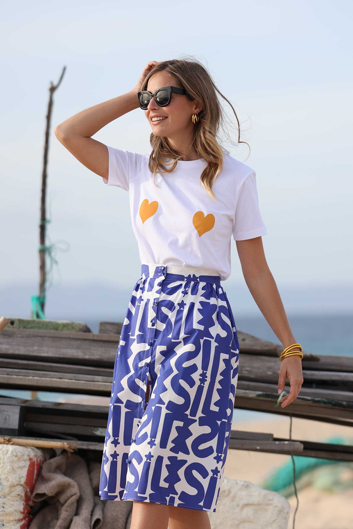 Adele Blue Velvet Skirt