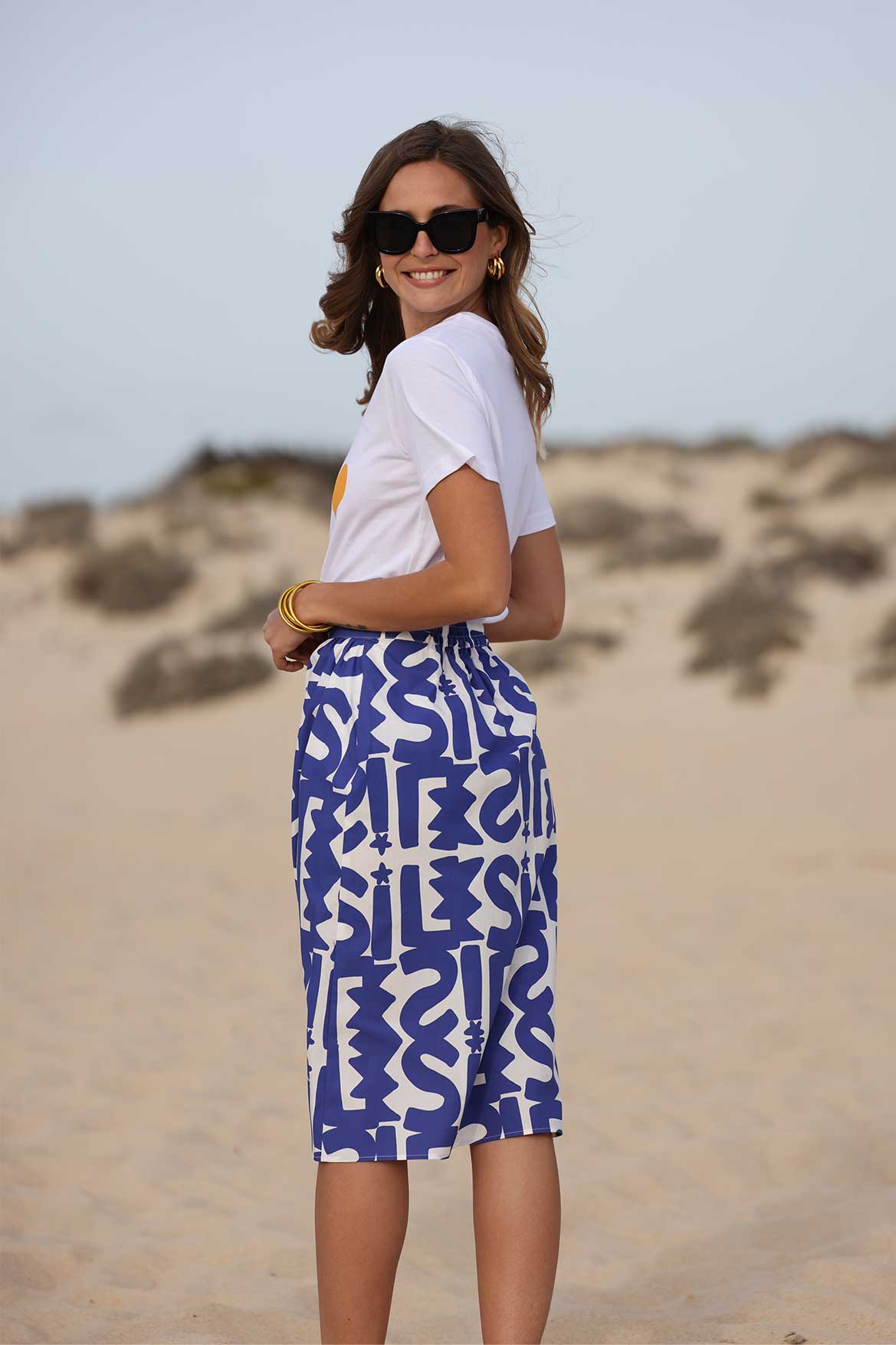 Adele Blue Velvet Skirt