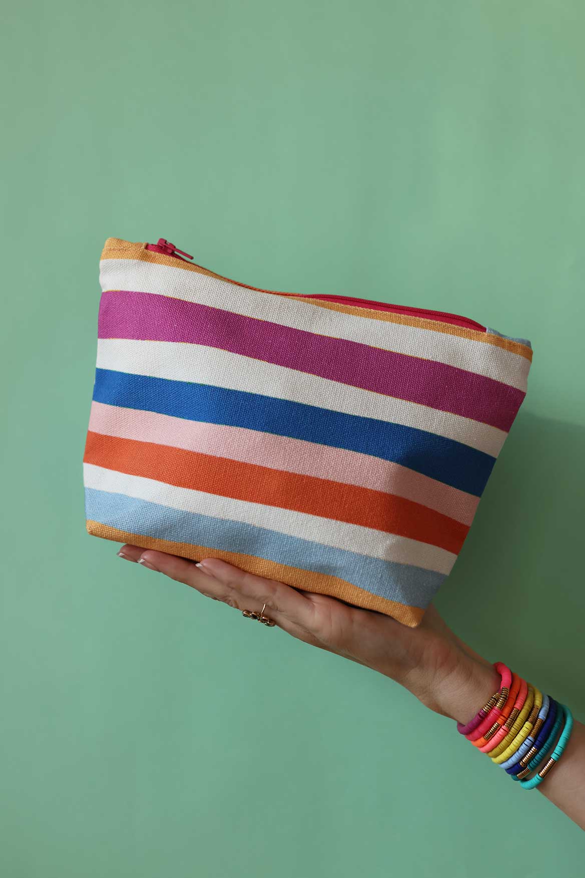 Large striped pencil case 