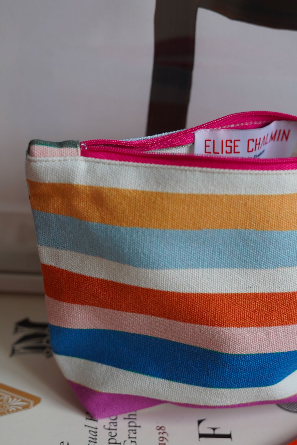 Large striped pencil case 